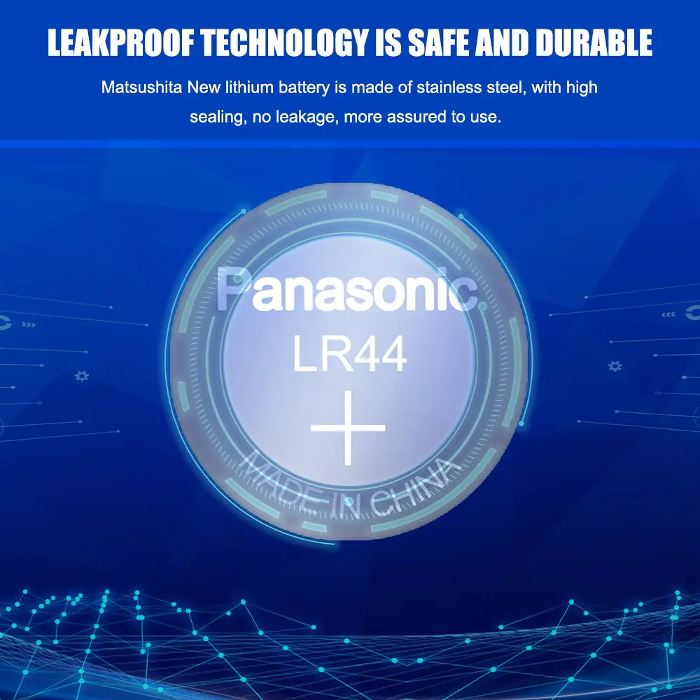 Щелочные батареи Panasonic LR44 A76 LR 44 AG13 LR1154 SR1154 SR44 SR44SW SR44W GP76 1 5 V для калькулятора