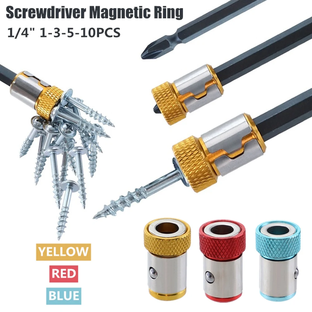 

Universal Screwdriver Magnetic Ring For Hex Shank Electric Screwdrive Bits S2 Alloy Steel Removable Bit Magnetizer 1/4'' 6.35mm
