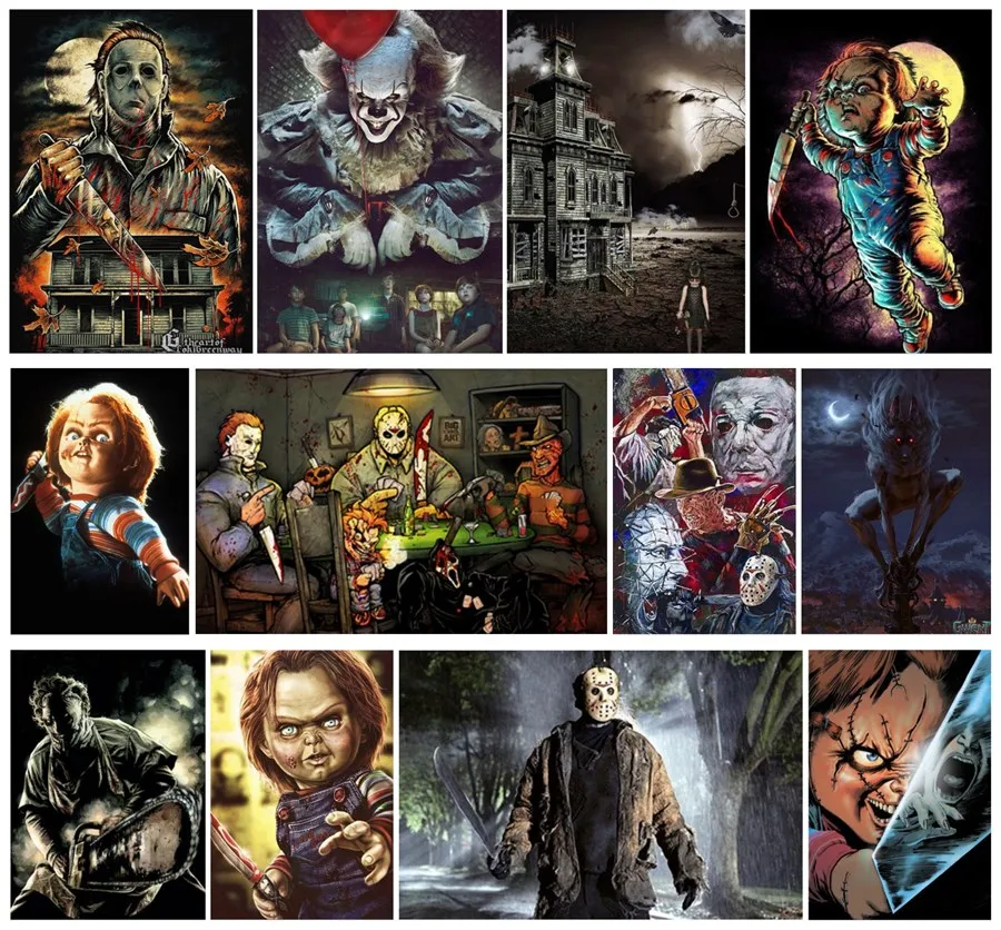 

5D DIY Diamond Painting Horror clown It movie character chucky Diamond Painting Animal Diamond Embroidery Kids Gift Home Decor