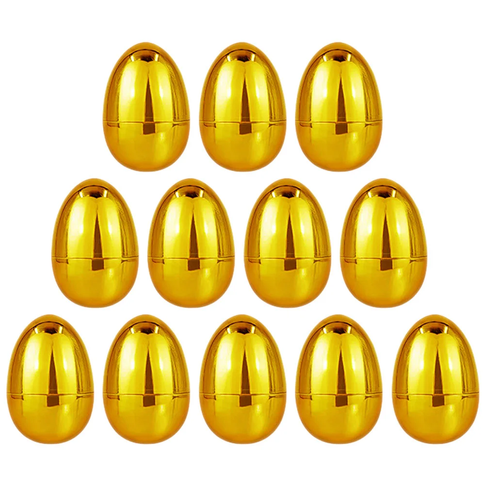 Золотые пасхальные золотые яйца пустые Металлические Пластиковые незаполненные