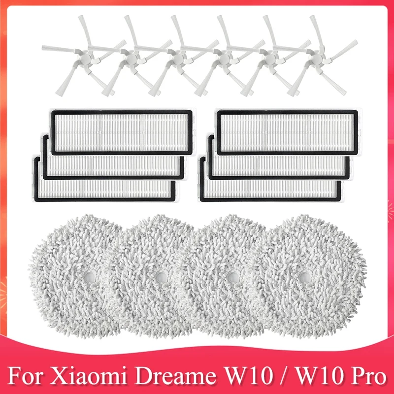 

Replacement Parts For Xiaomi Dreame W10 / W10 Pro Robot Vacuum Cleaner HEPA Filter Side Brush Mop Cloth