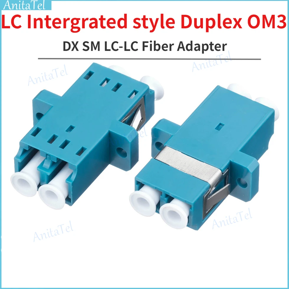 

UNIKIT LC Intergrated Style Duplex OM3 DX SM LC-LC Fiber Adapter Connector Duplex LC/UPC Flange Connector FTTH Optic Adapter