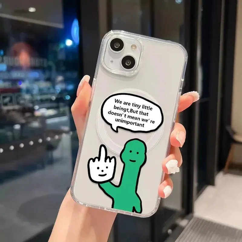 Christmas Cute cartoon dinosaur Joguman Magsafe Magnetic Phone Case for iPhone 16 15 14 13 12 11 8 7 Plus Pro Max X XR XSMax Tpu