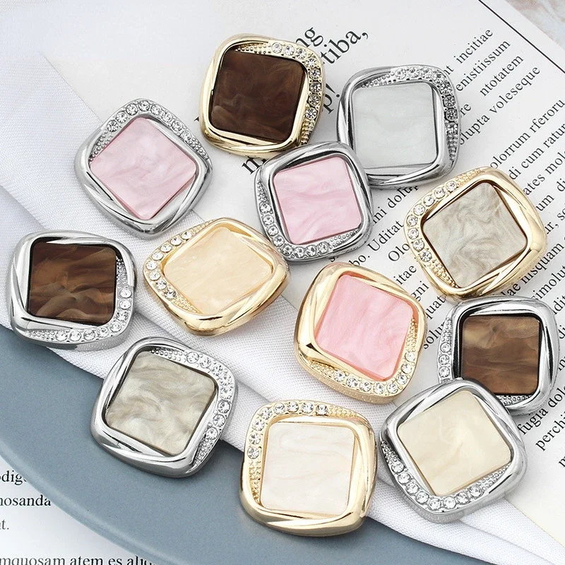 10 шт./упаковка Женское шерстяное пальто с квадратными металлическими пуговицами