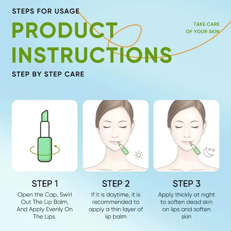 Бальзам для губ с алоэ Питательный освежающий увлажняющий и предотвращает