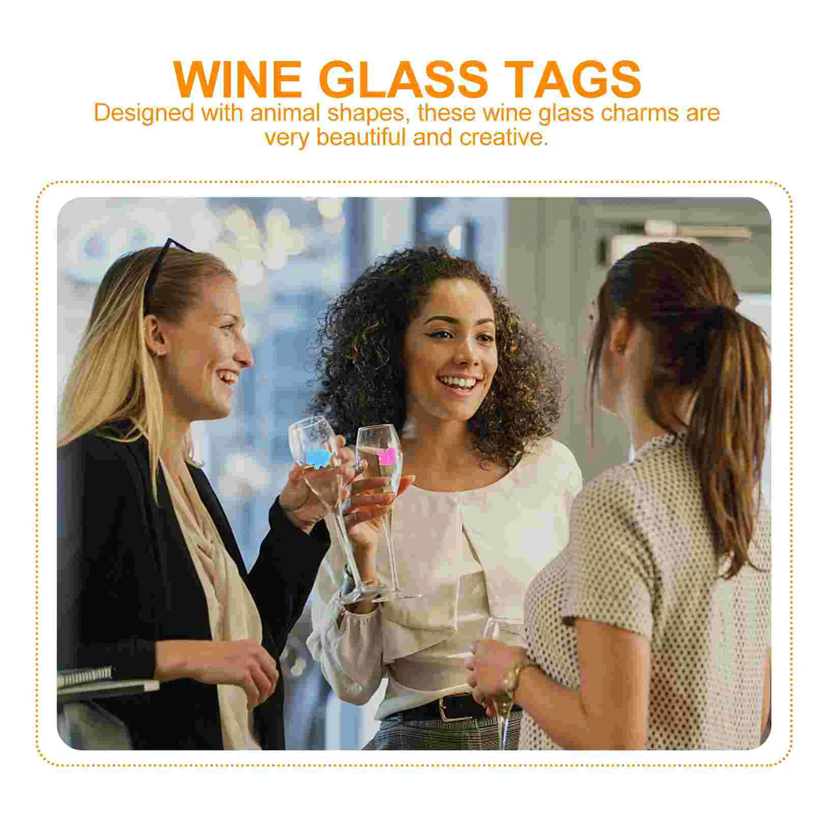 12 шт. маркеры для напитков с моделированием животных стеклянный идентификатор