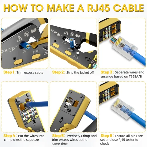 Инструмент для обжима RJ45 CAT6 ZoeRax - надежный и удобный — пример использования