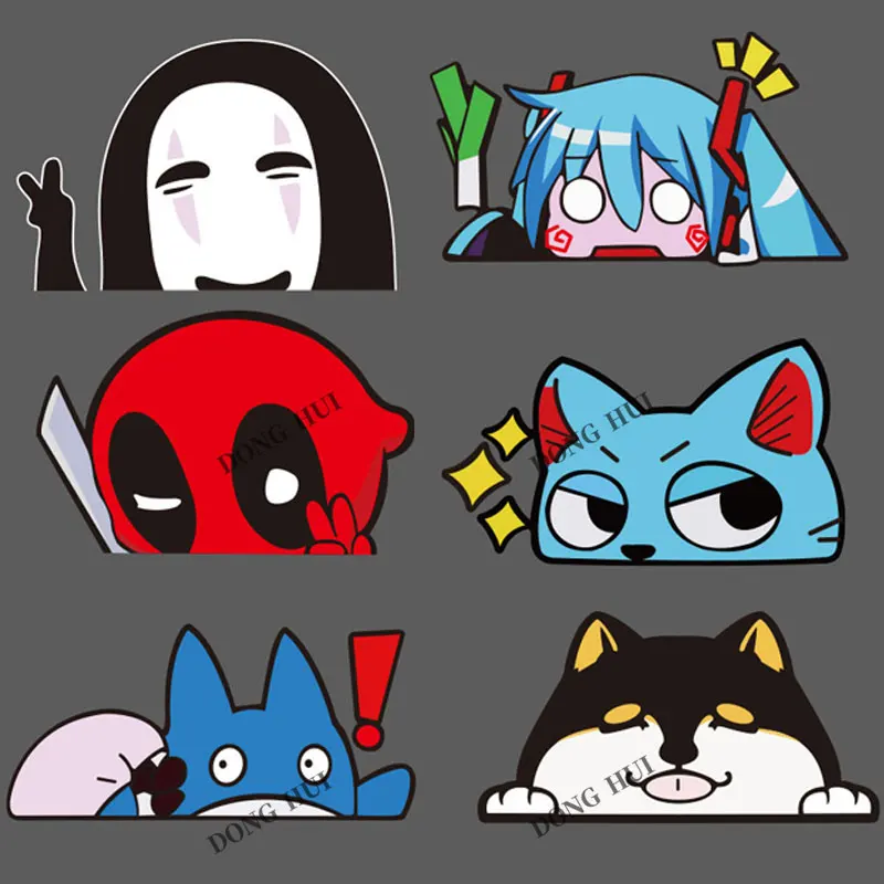 Автомобильные наклейки, Виниловая наклейка, аксессуары, аниме наклейки Peeper, наклейки на стену для мужчин без лица, JDM, гоночный мотоцикл, багажник, шлем, ноутбук