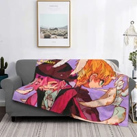 toilet tied flower child kun pattern blanket flannel four seasons anime comics super soft blanket sofa travel quilt