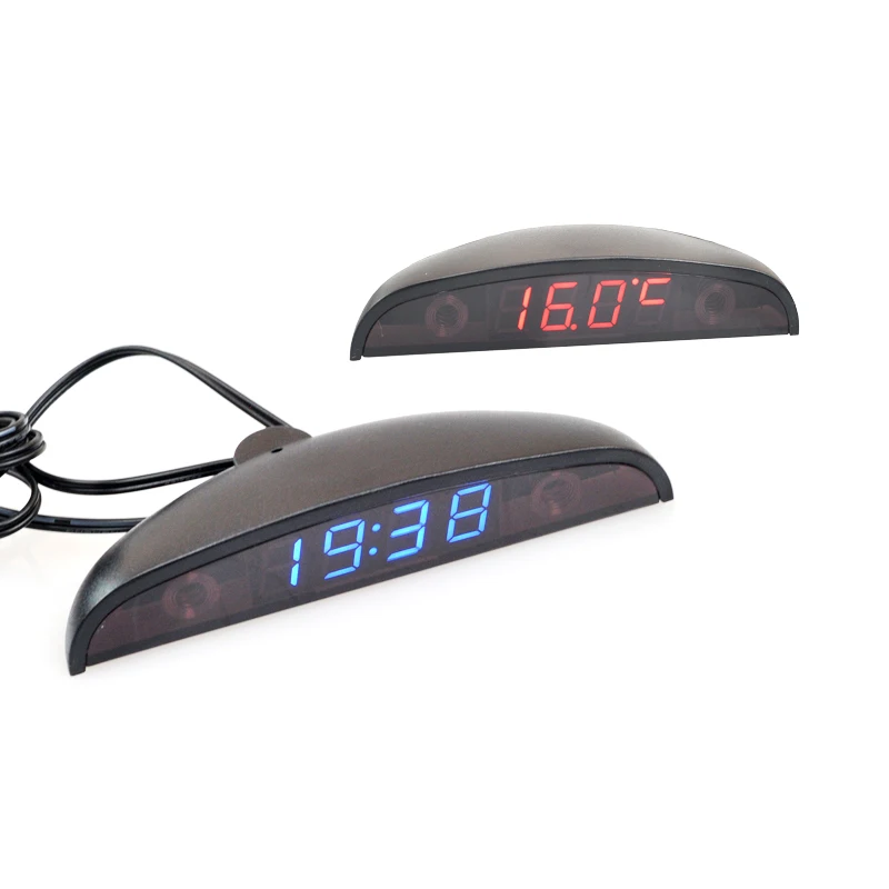 12 В Автомобильный интерьер 3 в 1 автомобильные Часы Вольтметр термометр и