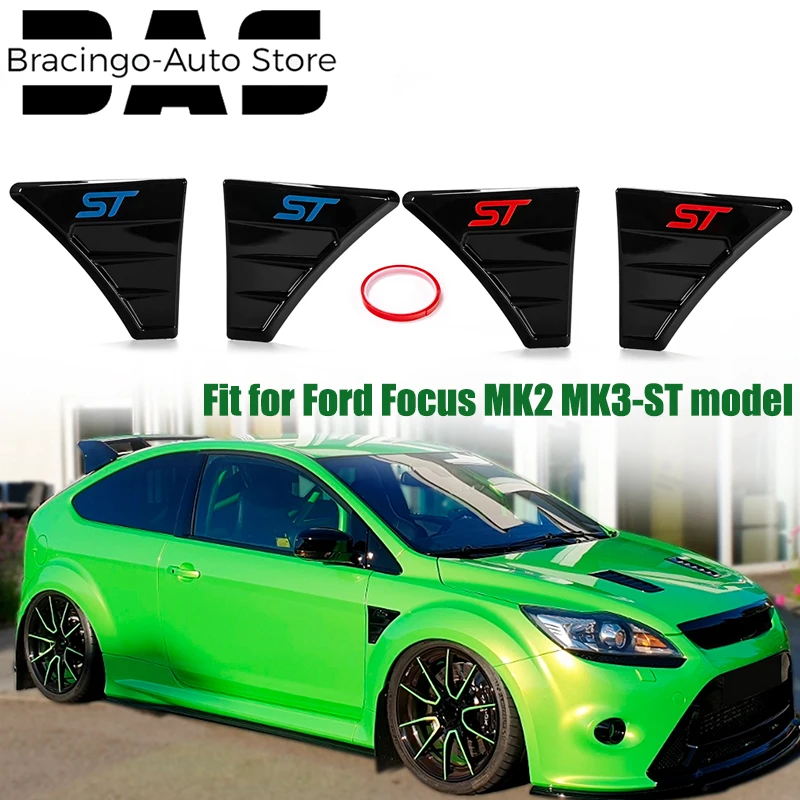 

Car Wing Side Fender Spoiler Racing Outflow Vent Sticker Trim Molding Fit For Ford Focus MK2 MK3 RS Car Accessories ST Style