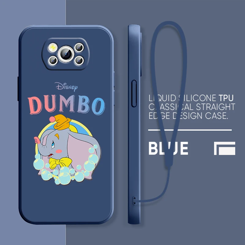 

Cute Elephane Dumbo Phone Case Xiaomi POCO M5 M4 X4 F4 C40 X3 NFC F3 GT M4 M3 M2 Pro C3 X2 4G 5G Liquid Rope Cover Coque Capa