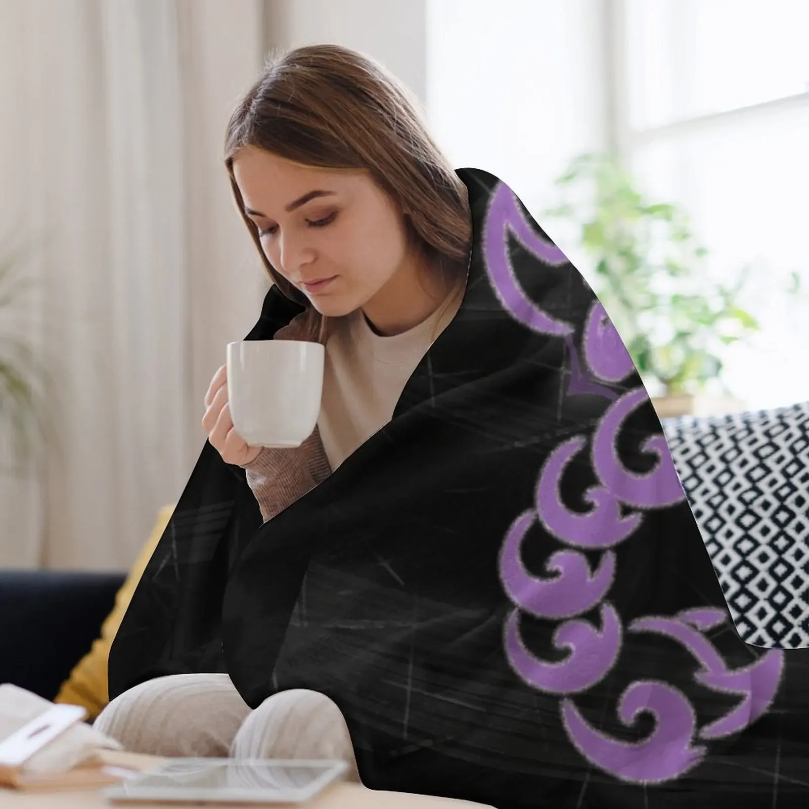 Фото Классическая футболка с этническим дизайном Gliscor.png. Уютный плед для дивана на весну и осень. №3