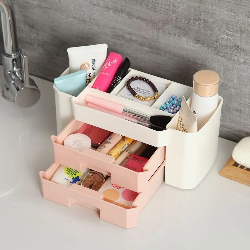 

Makeup Organizer for Cosmetic Large Capacity Cosmetic Storage Box Organizer Desktop Jewelry Nail Polish Makeup Drawer Container