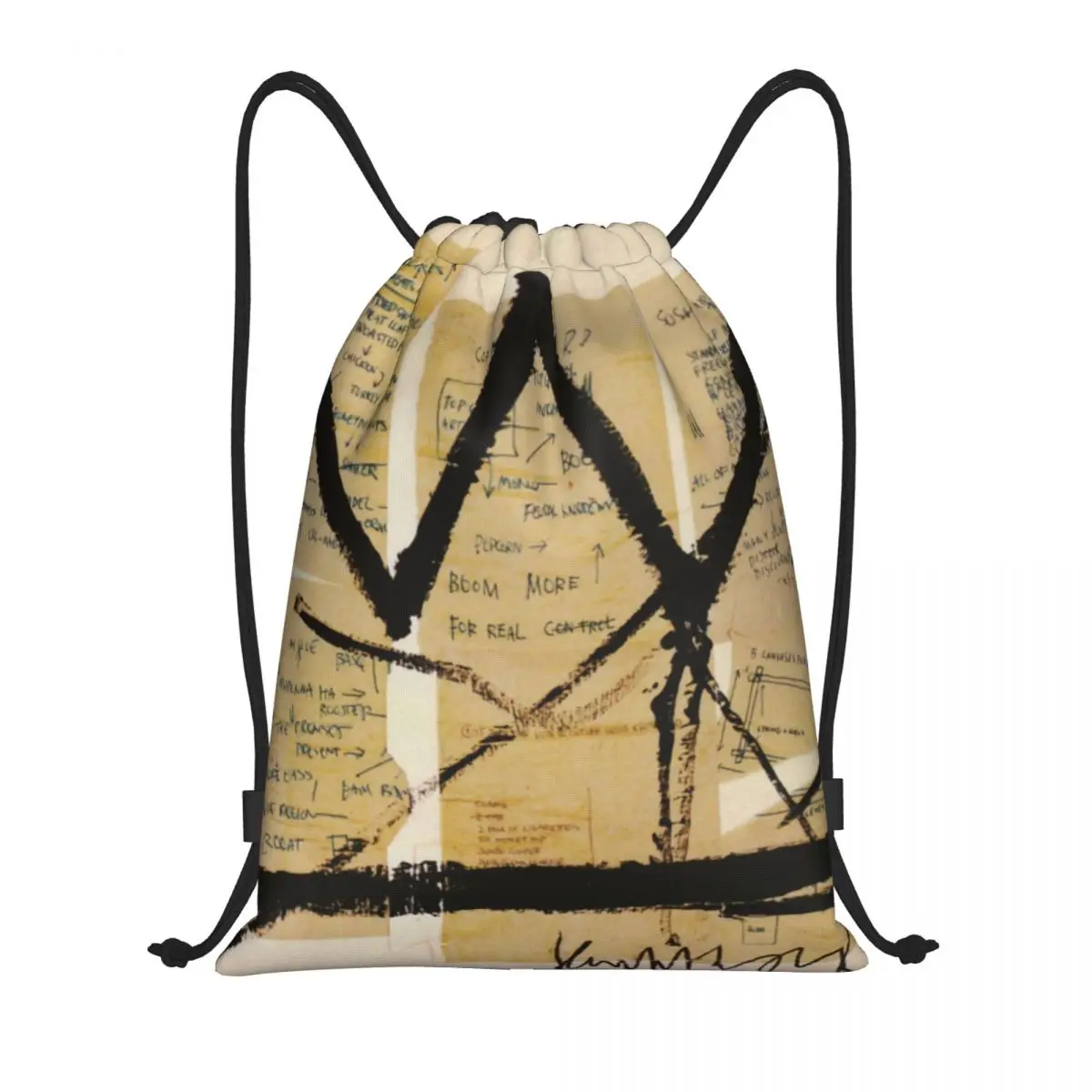 Crown By Jean Michel Basquiats Drawstring Bag Men Women Foldable Gym Sports Sackpack Graffiti Art Shopping Backpacks