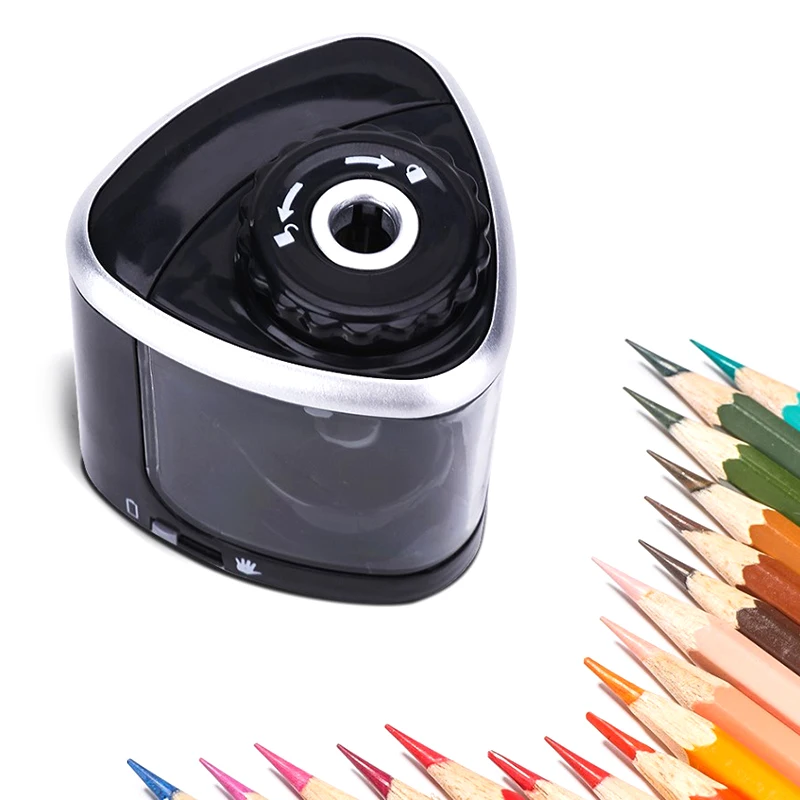 

1Pcs Electric Auto Pencil Sharpener Safe Student Helical Steel Blade Sharpener for Artists Kids Adults Colored Pencils Sharpener