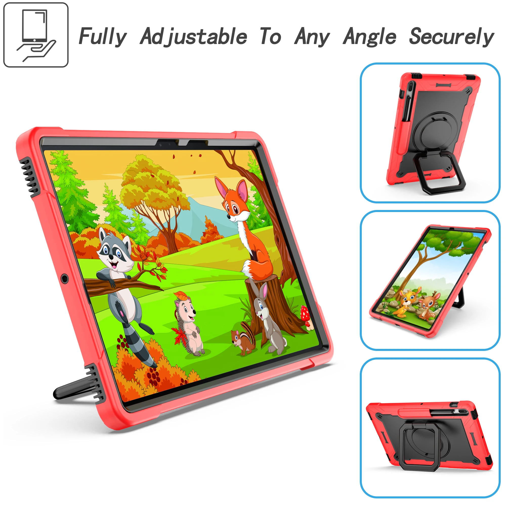 Фото Чехол с ручкой для Samsung Tab S10 S9 S8 S7 Plus FE 12,4 SM-X820 826 X610 616 X810 816 800 806 T730 735 970 975 Вращающаяся крышка №2