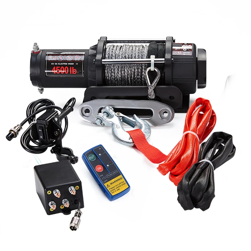

ATV UTV 12V 24V 4500lbs rope electric winch for jeep