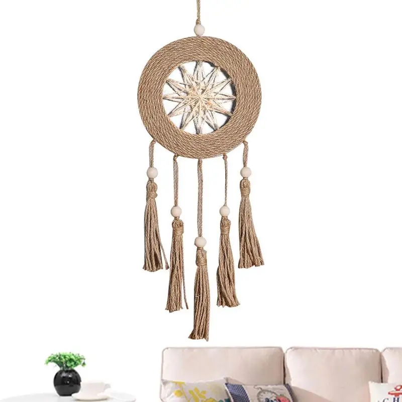 

Dream Catcher Wall Hanging Tassel Round Woven Wall Hanging Dream Catcher Macrame Wall Hanging Boho Decor For Home Wedding