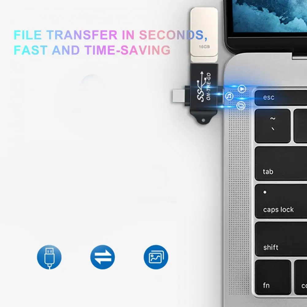 

2-in-1 Mini Type C Female to USB 3.0 Male USB-C OTG Adapter Connector for Mobile Phone