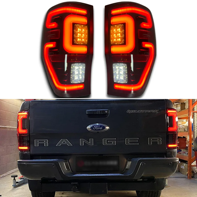 

Стайлинг автомобиля Задние фонари Задний фонарь для Ford Ranger Raptor 2015-2022 Задний фонарь DRL + указатель поворота + задний ход + светодиодные фонари тормоза