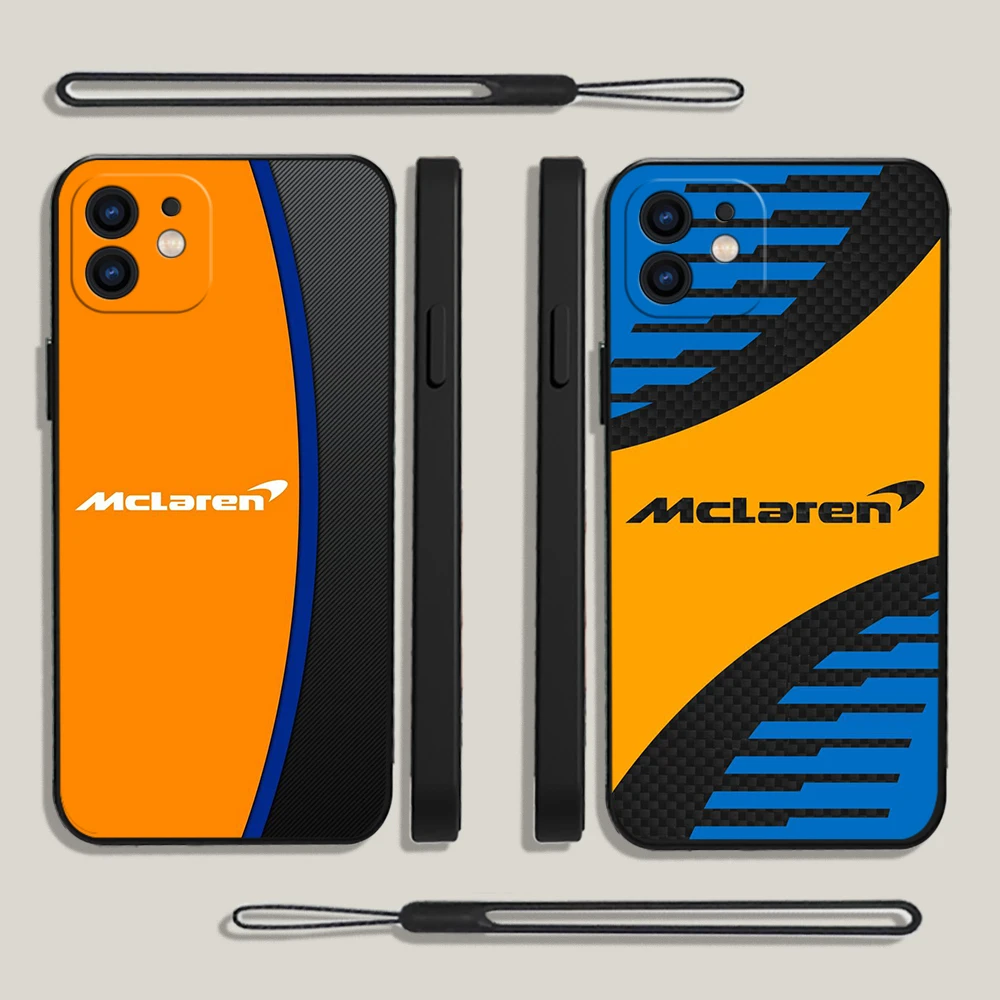 

Luxury F1 Sport Car M-McLaren Phone Case For Xiaomi Redmi Note 12 11 11T 10 10S 9 Pro Plus 10C K40 K50 K60 4G 5G With Hand Strap