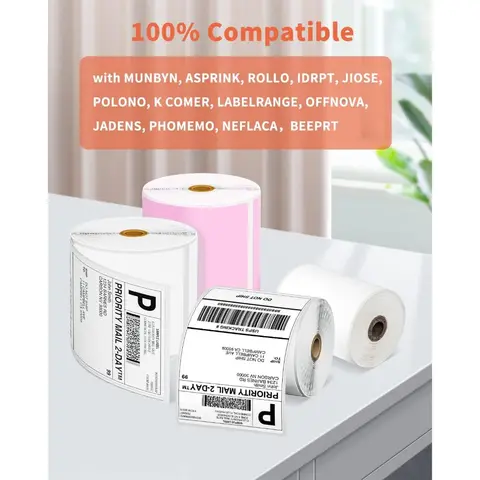 Рулон термонаклейки 100x150 мм, размер A6, рулон наклеек для транспортировочной этикетки, клейкая бумага для принтера Phomemo PM-241BT/D520/246S