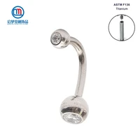 astm f136 implant grade titanium internally threaded curved j barbell bar piercing jewelry
