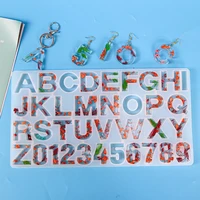alphabet letter number decoration craft silicone mold for earring pendant creative keychain mold crystal epoxy resin mold