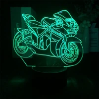 retro motorcycle remote control 3d night light bedside table lamp creative gift childrens christmas birthday gift for kids