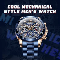 lige watch for men new fashion watch with stainless steel top brand luxury sports chronograph quartz watch men relogio masculino