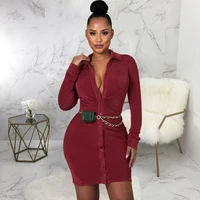 spring women dresses long sleeve casual commute short dress turn down collar single breasted fashion female outfits office lady