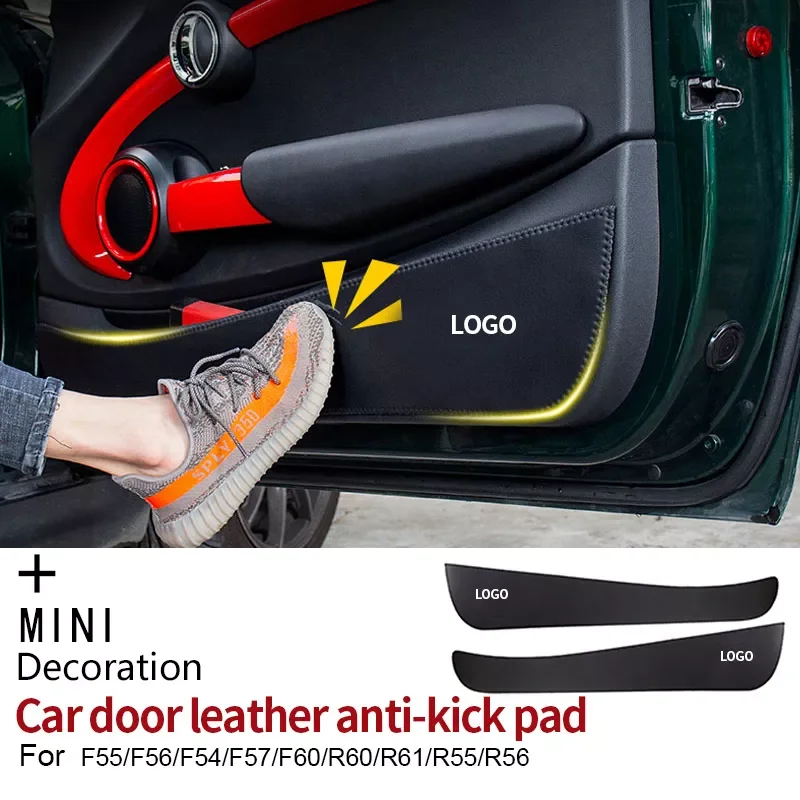 

Leather Car Inner Door Panel Protection Anti Kick Film Sticker For Mini Cooper R56 R60 F54 F55 F56 F60 Countryman
