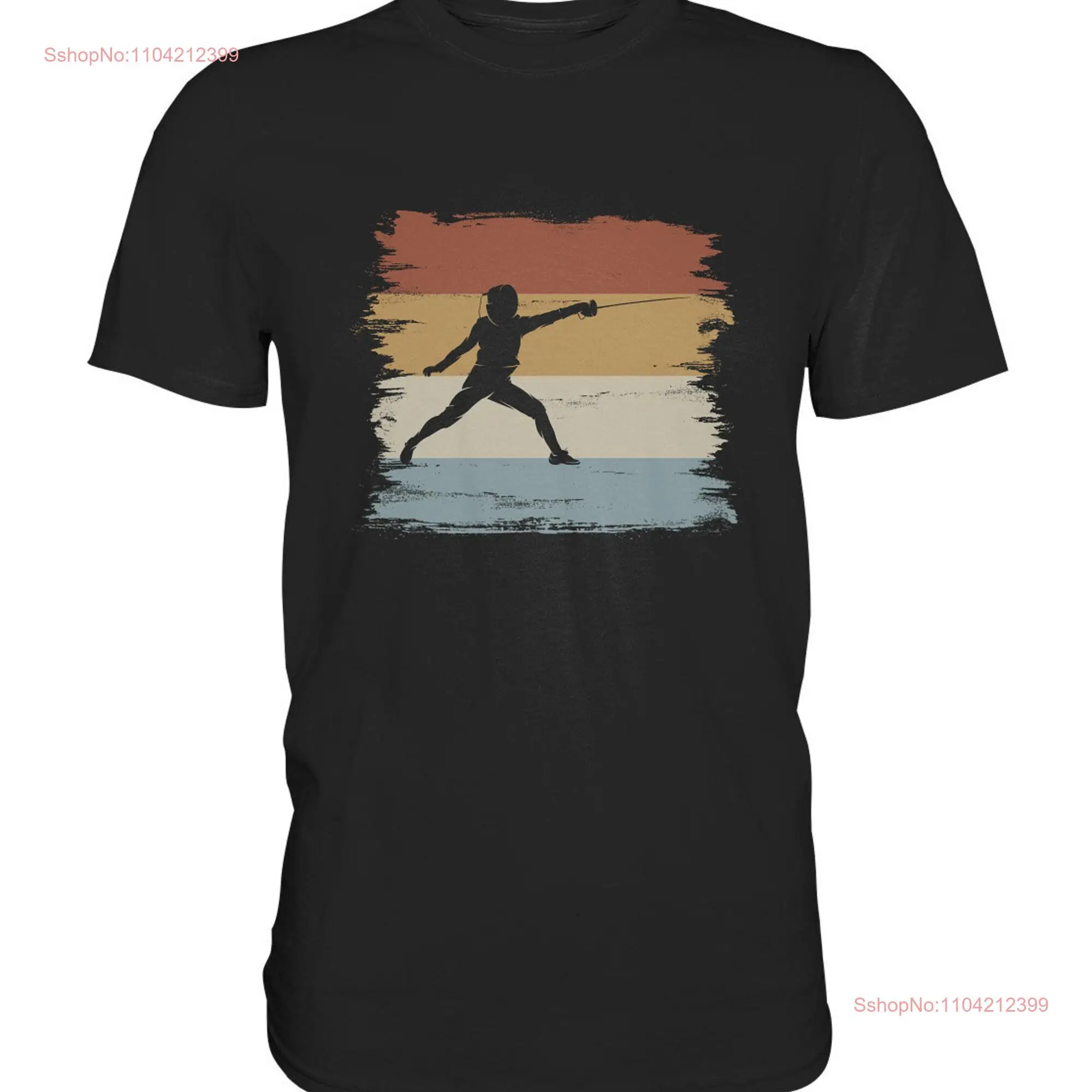 Футболка Fencing Distressed Retro Vintage с длинными или короткими рукавами
