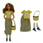 Желтая рубашка, юбка, сумка для обуви, 11,5 дюйма, Одежда для кукол, наряды для кукол Барби, 16, аксессуары для шарнирных кукол, игрушки для детей и малышей, подарки для девочек