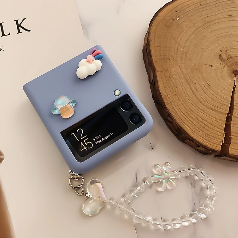 

LOVE Bracelet Folding Holder Cute Phone case For Samsung Galaxy Z Flip 3 Hand Chain Z Flip Cover