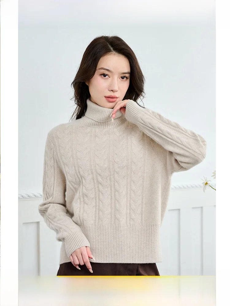 Qara Gara водолазка кашемировый свитер женский осенне-зимний новый теплый вязаный