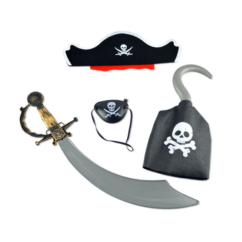 

Одежда для косплея пиратского капитана с реквизитом, шляпа, костюмы на Хэллоуин для детей