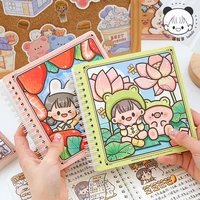 80sheets mini coil pocket notepads portable mini notebooks creative student cartoon sketchbook office school stationery supplies