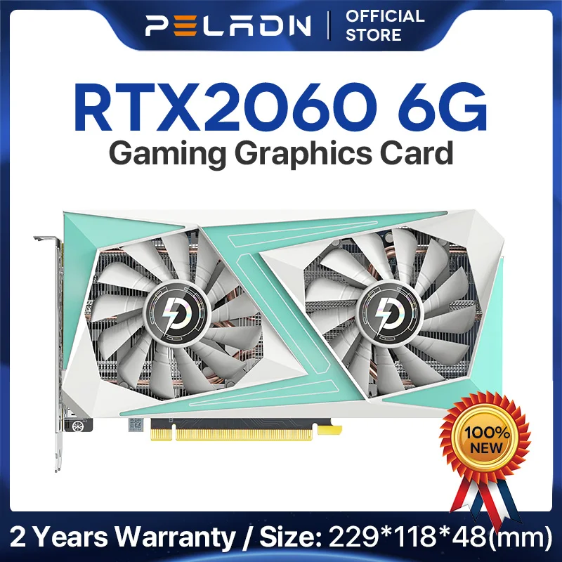 PELADN RTX 2060 6G GDDR6 Graphics Card 192Bit PCI Express 3.0 RTX2060 Gaming Video Card Desktop Computer Graphics Cards GPU