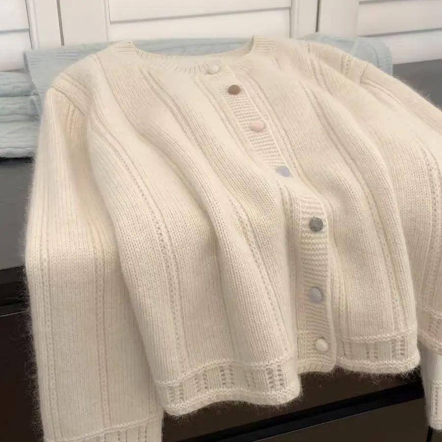 Женский Вязаный Кардиган Во Французском Стиле Верхняя Одежда Ранней Весны