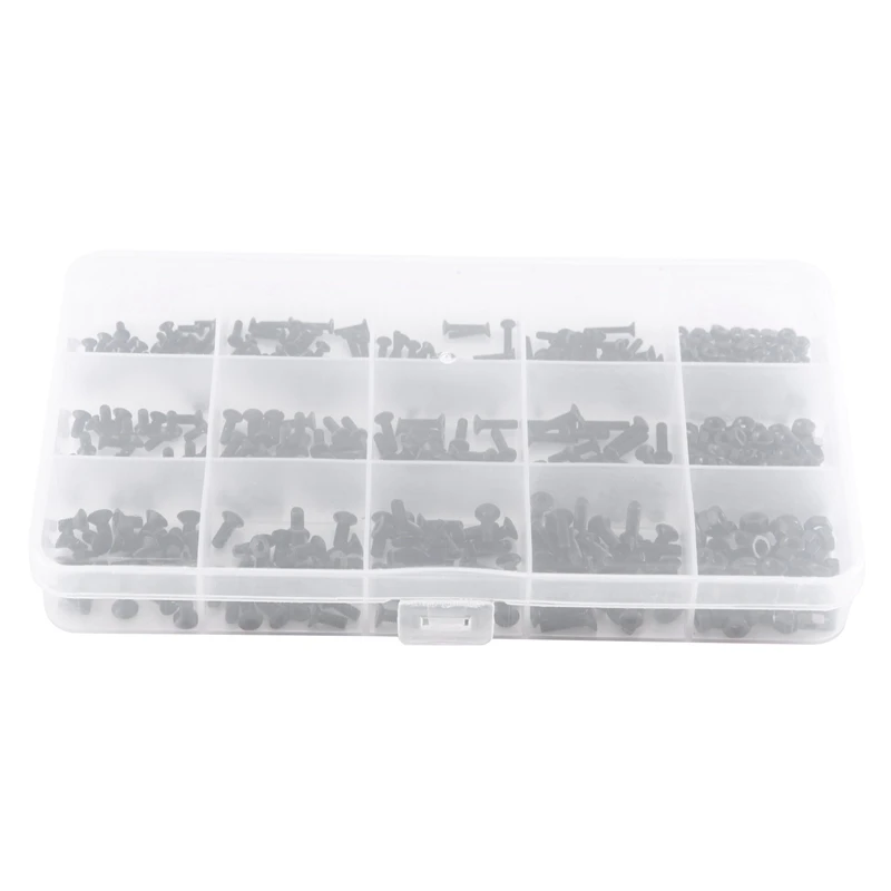 

Hex Countersunk Screw 481 Pcs Carbon Steel Hexagonal Countersunk Screw Nut Kit M2 M2.5 M3 Hex Flat Head Screw Nut Kit