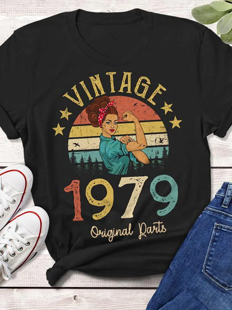 

Женская Винтажная футболка из 1979 хлопка, 43 года