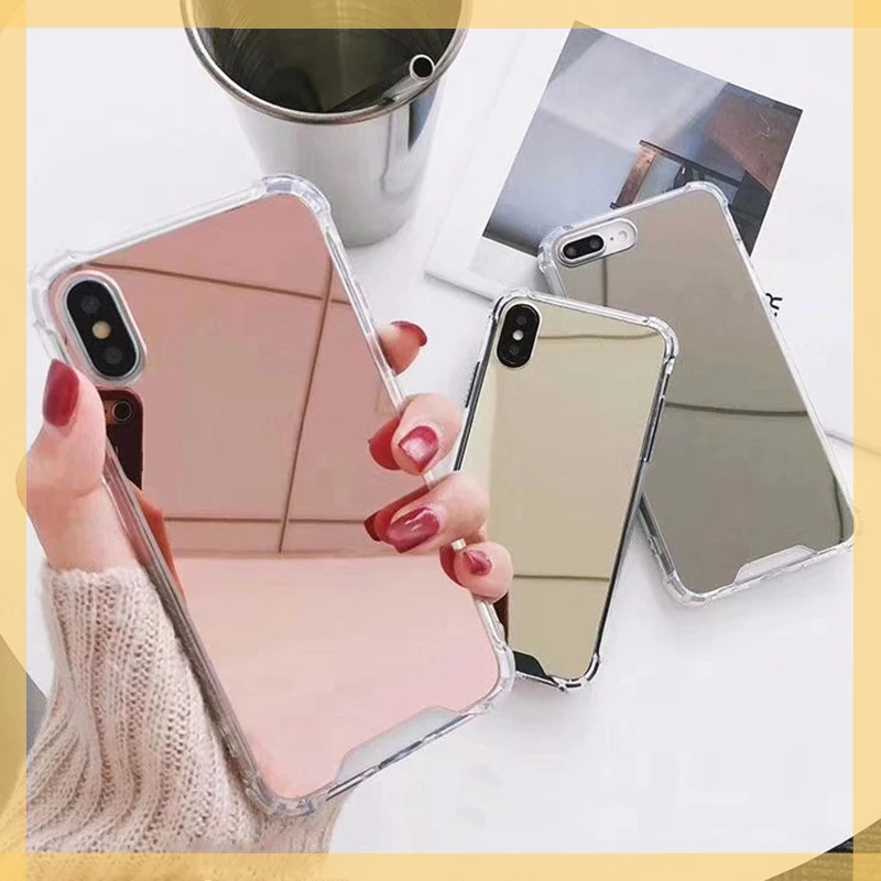 

2022 Trend For iphone XS MAX XR 13 12 11Pro MAX Shockproof Cover For iphone 7 8 6plus 11 PRO Phone Case Clear Makeup Mirror TPU