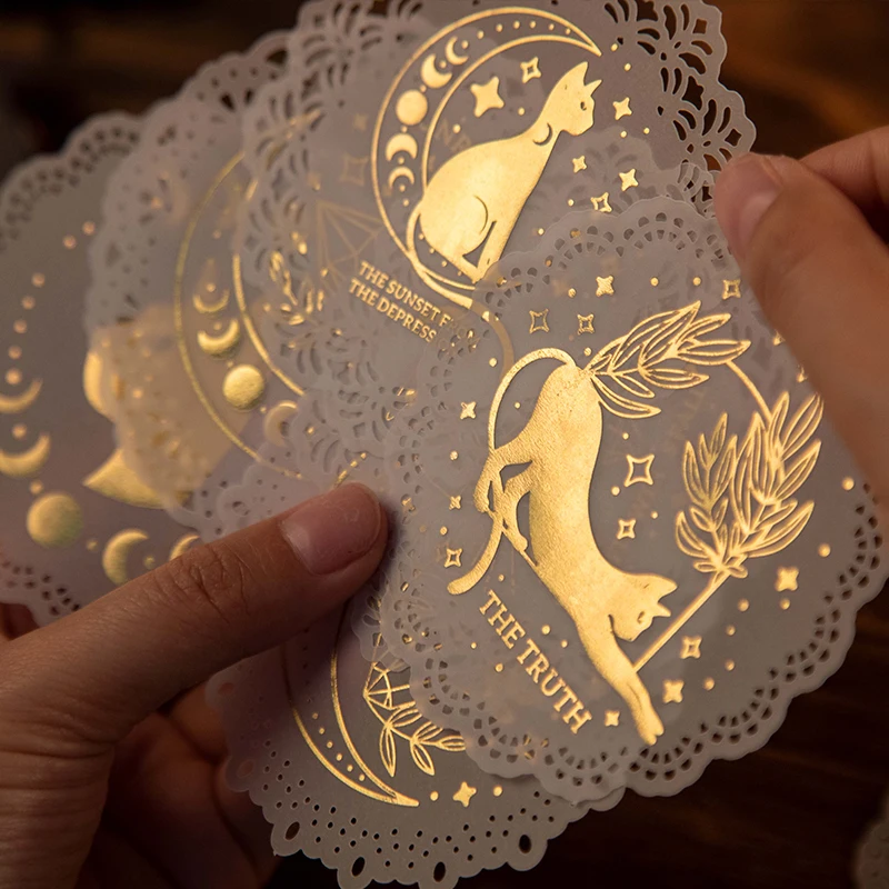 

10 sheets vintage lace paper Gilding design Scrapbooking paper handmade craft paper Background Decorate DIY Card Making