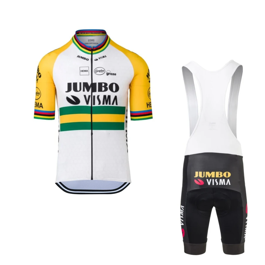 

2022 команда Jumbo Visma австралийские чемпионы Велоспорт Джерси комплект для мужчин MTB Ropa Ciclismo летняя быстросохнущая велосипедная ткань Maillot GEL pad