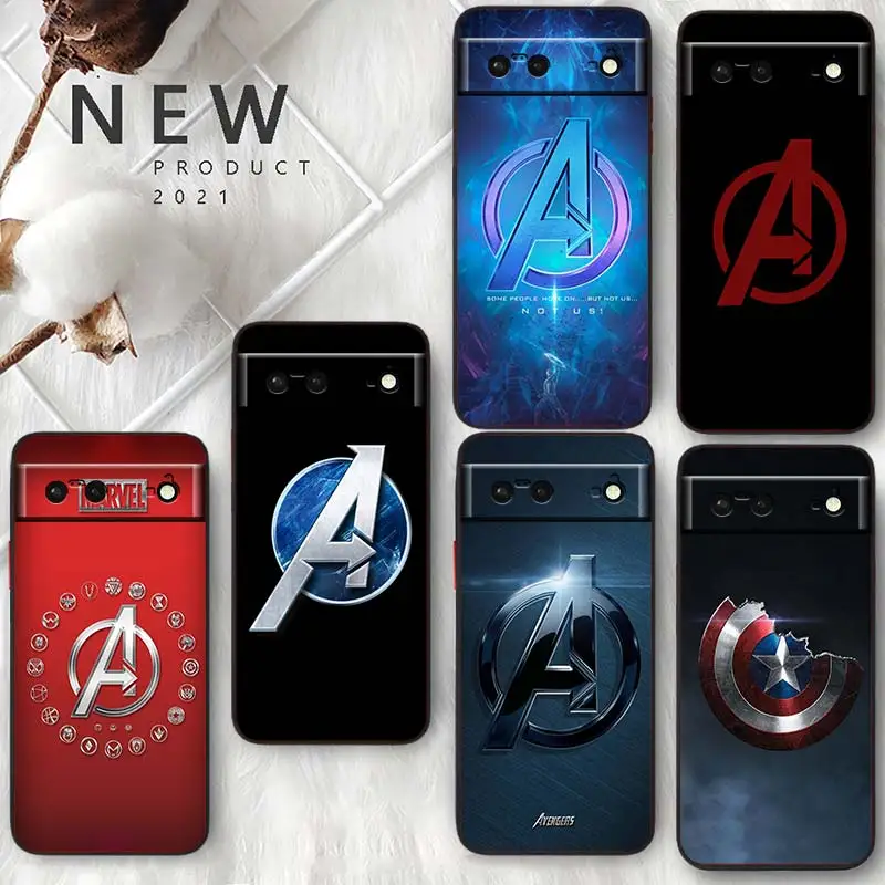 

Marvel Fashion logo For Google Pixel 7 6 Pro 6A 5A 5 4 4A XL 5G Shell Soft Silicone Fundas Coque Capa Black Phone Case