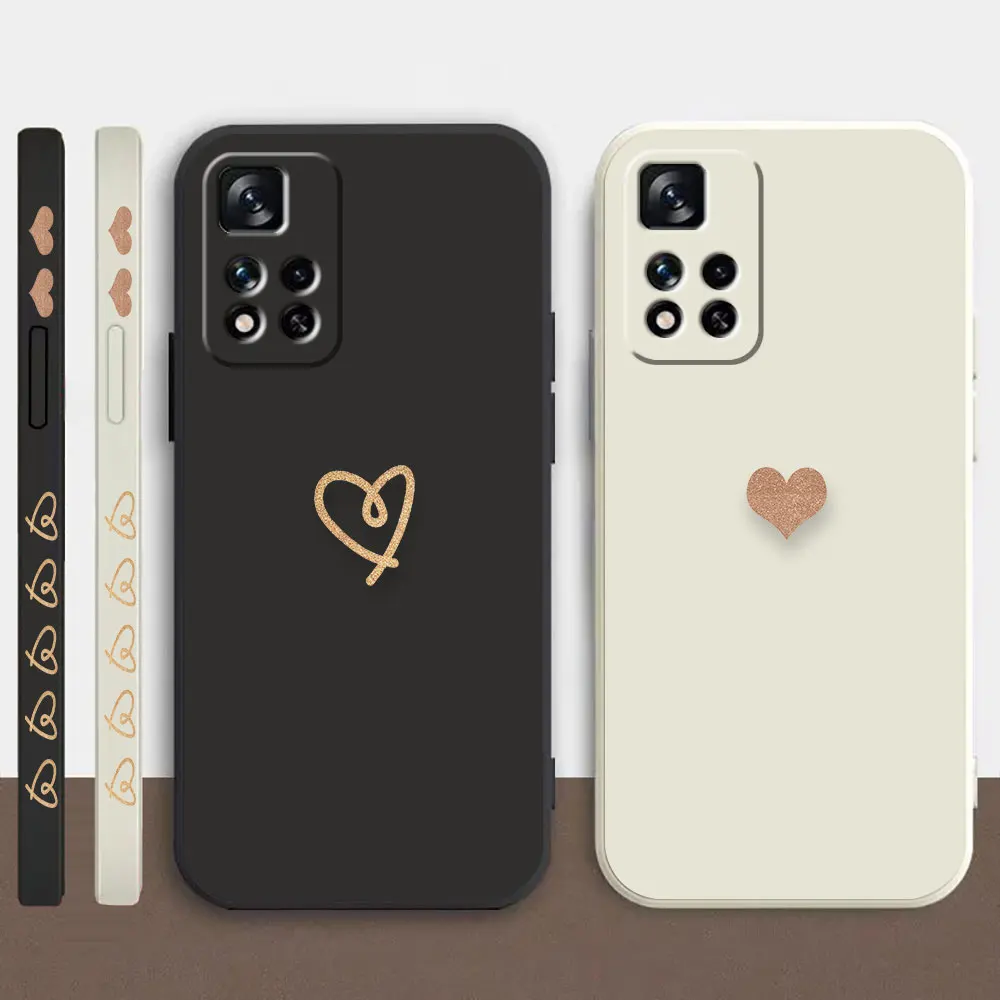 

Case For Redmi Note 12 11T 11R 11E 10 9 9S 8 7S PRO PLUS 4G 5G Colour Simple Shockproof Liquid Case Simple And Luxurious Love