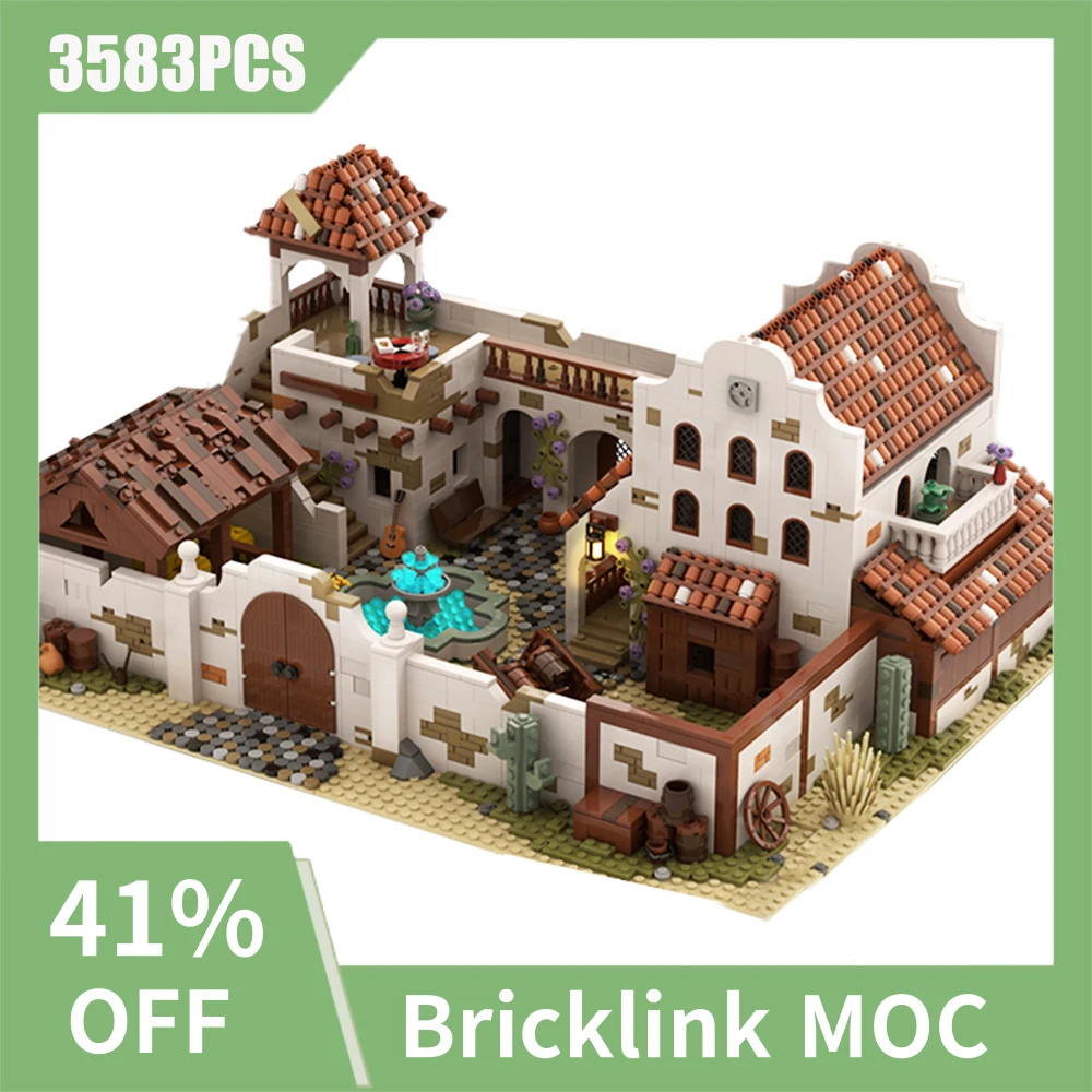 НОВЫЙ 3583 шт. горячая распродажа вид на улицу Moc модульная мексиканская вилла Old Town