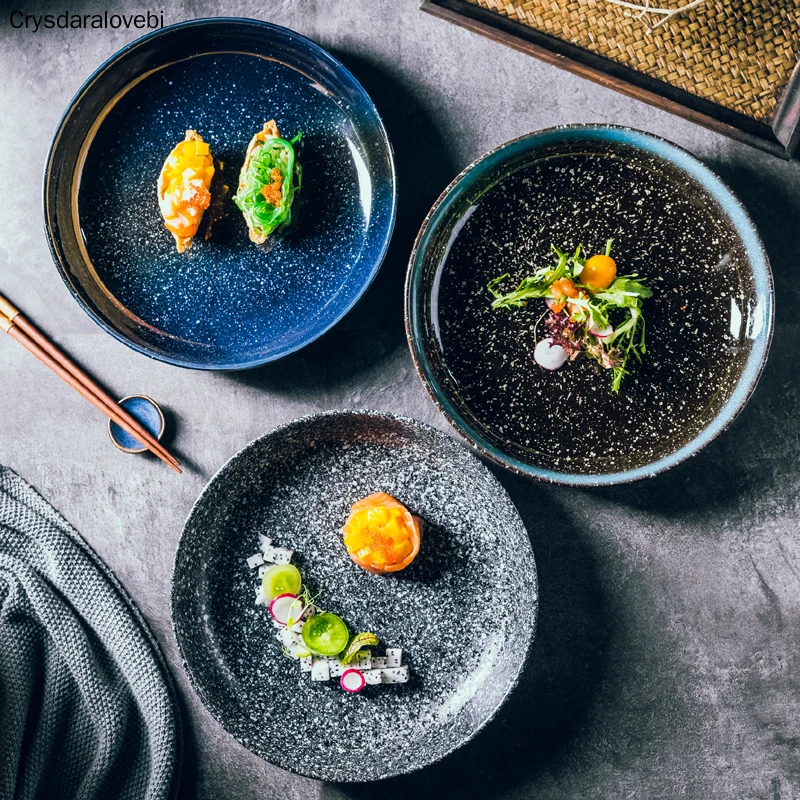 

Скандинавская креативная керамика, круглая глубокая тарелка, высокая емкость, салат, паста, Бытовая Кухня, Рождественский ужин, тарелка, наб...